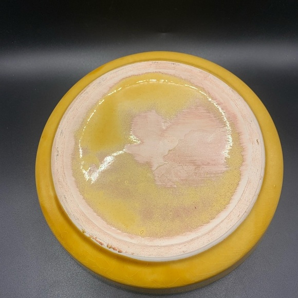 French Olive Dish W/Toothpick & Pit Bowls Gold & Green 7” Diameter - Picture 13 of 16